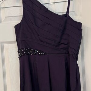 Elegant Plum One-Shoulder Dress
